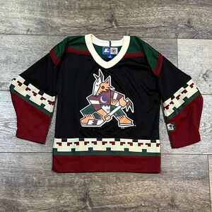 Vintage 90s STARTER NHL Phoenix Coyotes Hockey Jersey Stitched Sewn Youth Medium